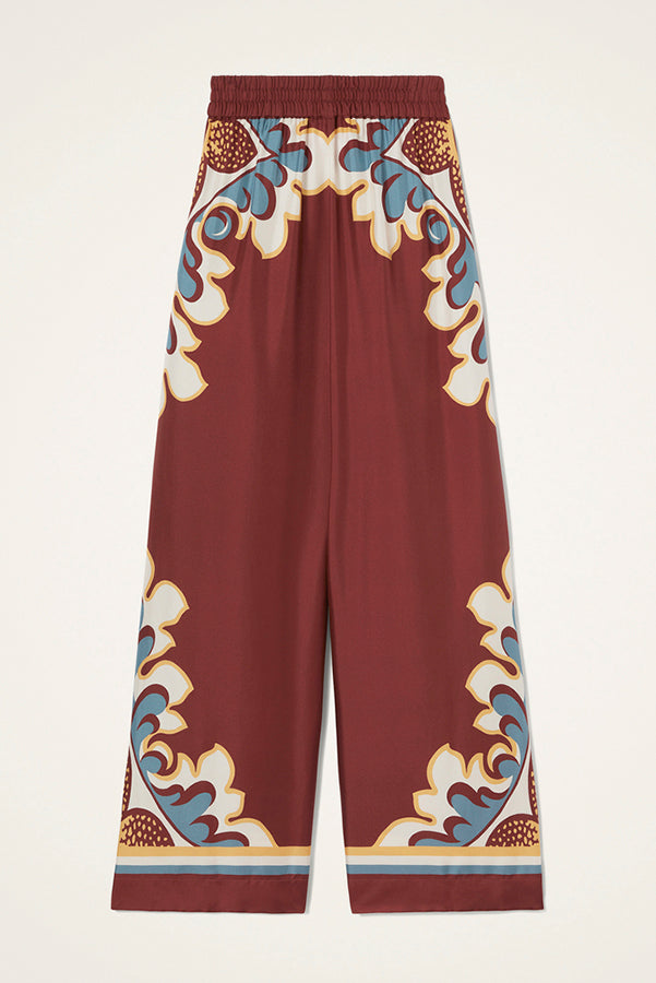 Bohemian Dreams Unique Print Elastic Waist Pocket Wide Leg Pants