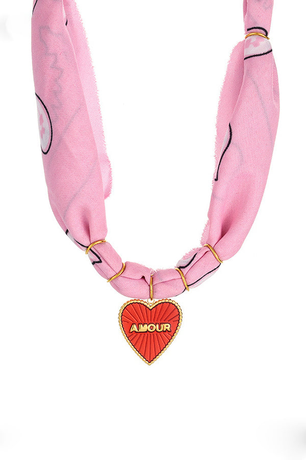 Dopamine Color Silk Scarf Fun Small Item Necklace