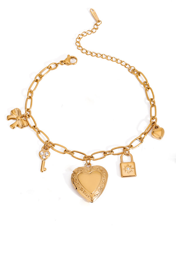 Fashionable Heart Shaped Embellished Bracelet