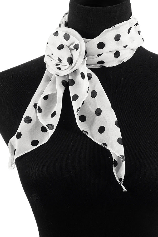 Fashionable and Versatile Leopard Print Polka Dot Rose Scarf