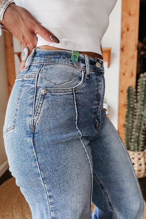 Fashion High Waist Pocket Casual Straight Jeans