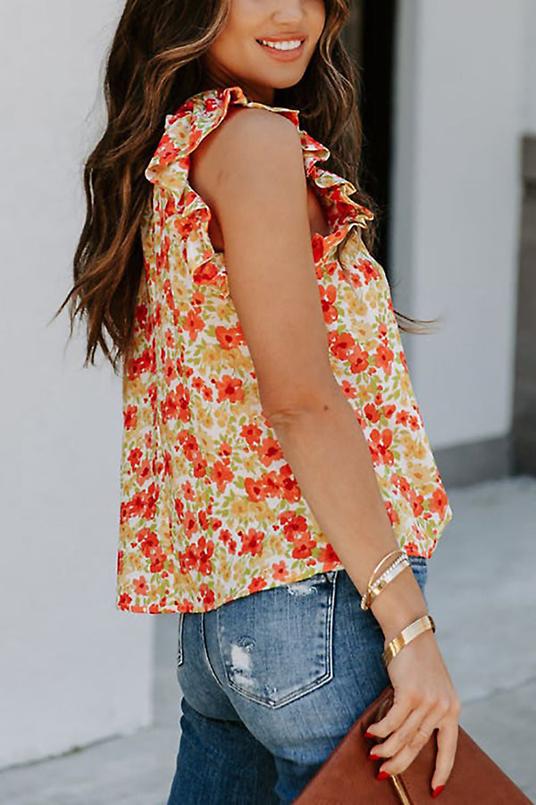 Dream All Day Floral Ruffle Blouse