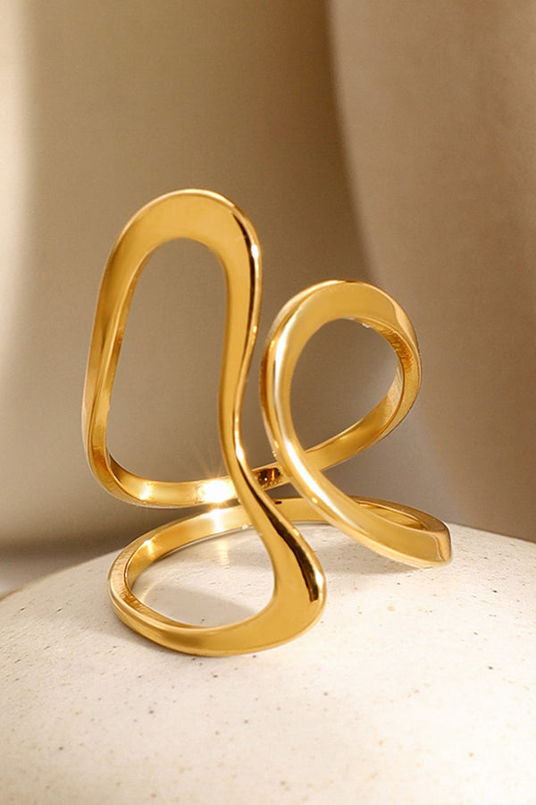 Simple Special-shaped Lines Stainless Steel Open Ring