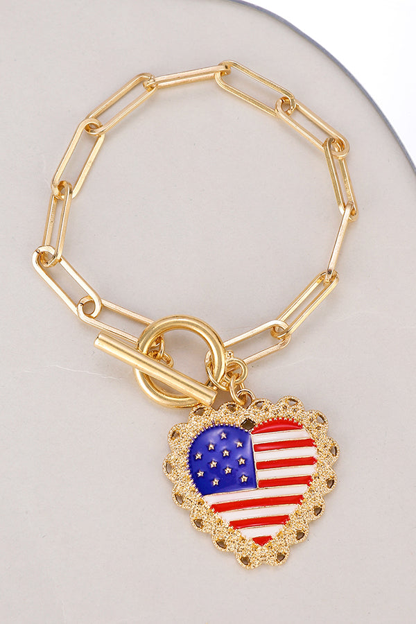 American Flag Independence Day Fashion Bracelet