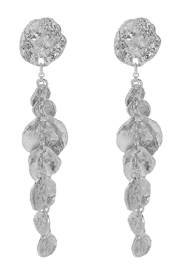 Light Luxury Metal Disc Pendant Earrings