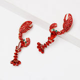 Fashionable Diamond Lobster-shaped Holiday Earrings