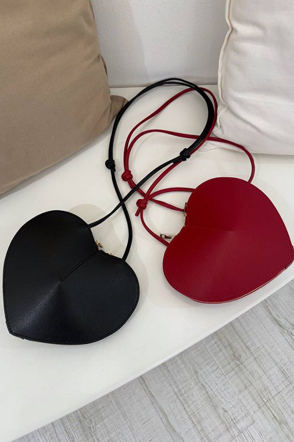 Fashionable Heart Genuine Leather Shoulder Crossbody Bag