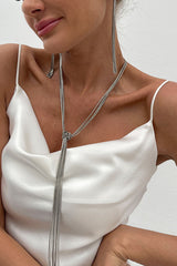 Simple Y-shaped Metal Tassel Chain Necklace