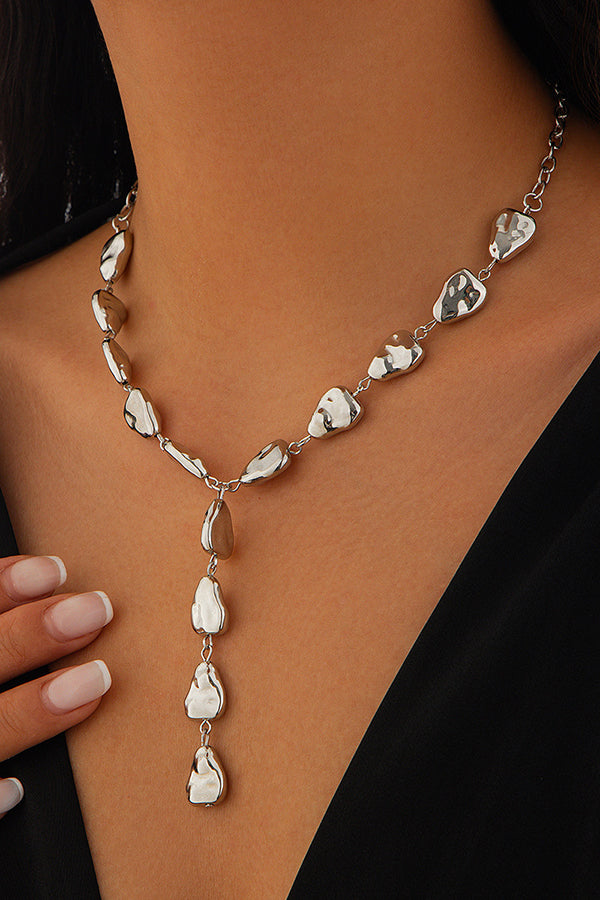 Fashion Irregular Baroque Style Teardrop-shaped Pendant Necklace