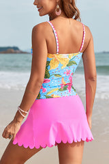 Unique Printed Sling Two-Piece Stretch Bikini Swimsuit