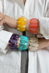 Fashionable Acrylic Oval Elastic Bracelet