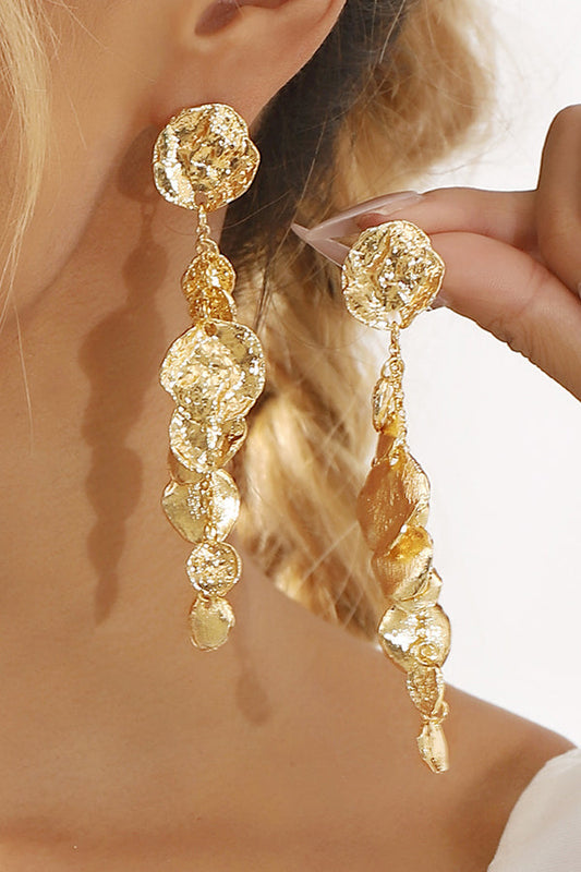 Light Luxury Metal Disc Pendant Earrings