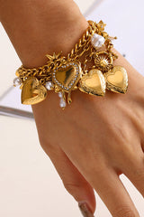 Fashionable Heart Shaped Embellished Bracelet