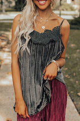 Fashionable Lace Patchwork Camisole Loose Top