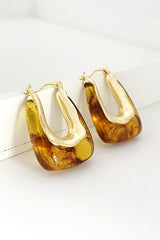 Fashionable Geometric U-shaped Colorful Jelly Earrings