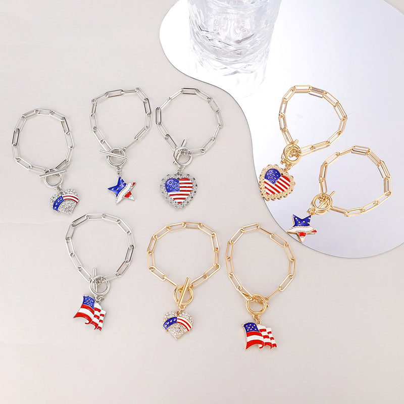 American Flag Independence Day Fashion Bracelet