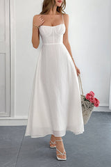 Solid Color Halter Backless Lace-up Holiday Slim Maxi Dress