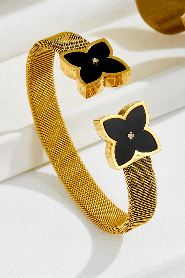 Fashionable Four-leaf Flower Metal Bracelet