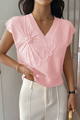 Solid Color Casual V-neck Knitted Sweater