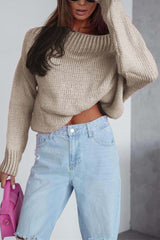 Solid Color Long-sleeved Round Neck Loose Knitted Sweater