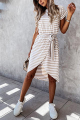 Hilton Cotton Blend Striped T-shirt Dress