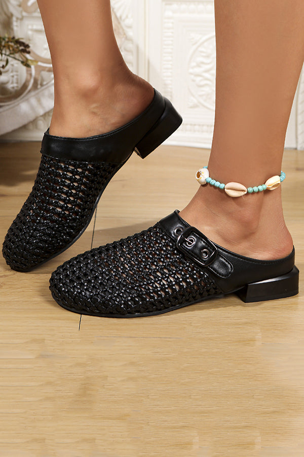 Fashionable Hollow Half-slip Sandals