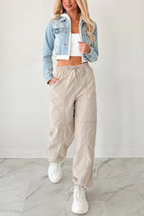 Fashionable Patchwork Hooded Casual Long-sleeved Denim Jacket