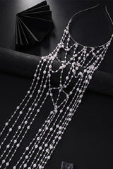 Fashionable Mesh Pearl Tassel Headband