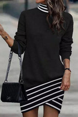 Lexi Printed High Neck Sweatshirt Mini Dress