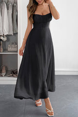 Solid Color Halter Backless Lace-up Holiday Slim Maxi Dress