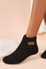 Fashionable Velcro Home Non-slip Plush Warm Snow Boots