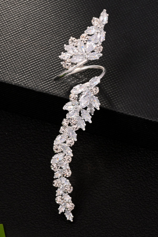 Stylish Zircon Leaf-shaped Open Ring