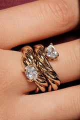 Fashion Stainless Steel Zircon Ring