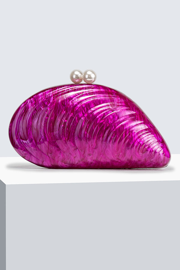 Elegant Shaped Shell Acrylic Evening Clutch