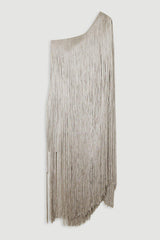 Fashion One-shoulder Slim-fit Elegant Tassel Mini Dress