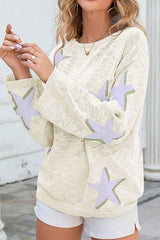 women's five-pointed star knitted long sleeve sweater