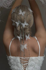 Elegant Butterfly Rhinestone Tassel Headband