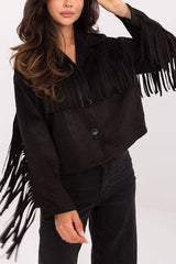 Fashion Lapel Long Sleeve Tassel Decorated Loose Coat