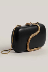 Fashionable Snake-embellished Evening Clutch