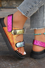 Fashionable Colorful Prism-shaped Thick-soled Beach Sandals