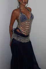 Sexy Water Drop Hollow Chain Splicing Body Chain