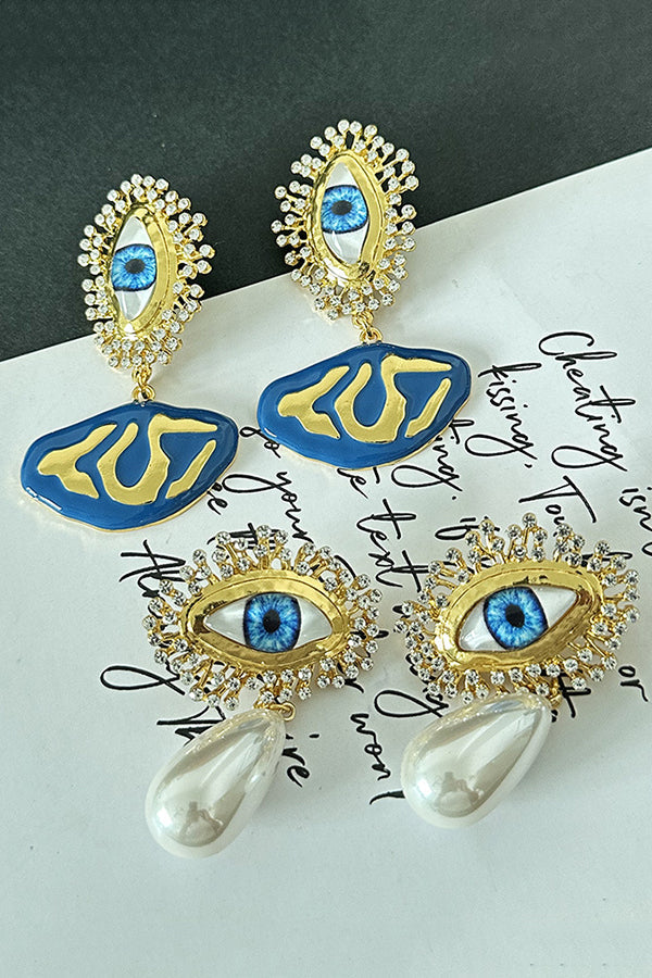 Fashionable Evil Eye Diamond Earrings