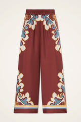 Bohemian Dreams Unique Print Elastic Waist Pocket Wide Leg Pants