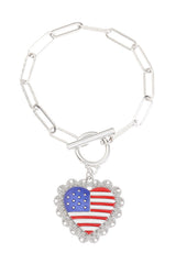 American Flag Independence Day Fashion Bracelet