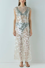 Like Gelato Sheer Large Sequin Short Sleeve Cover-up Maxi Dress