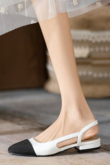 Fashionable Color-blocked Elegant French Thick-heeled Sandals