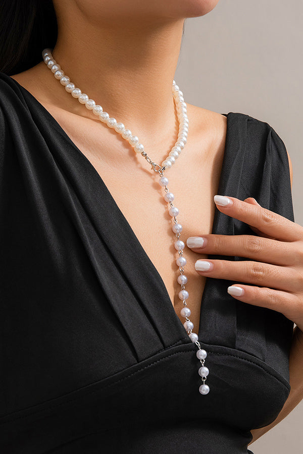 Vintage Beaded Chain Tassel Necklace