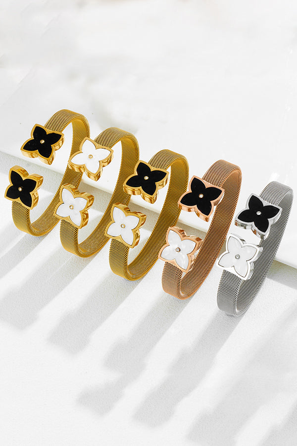 Fashionable Four-leaf Flower Metal Bracelet