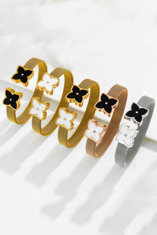 Fashionable Four-leaf Flower Metal Bracelet