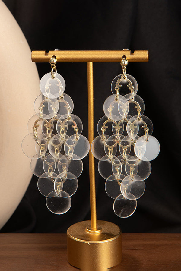 Resort Style Colorful Round Shell Tassel Earrings